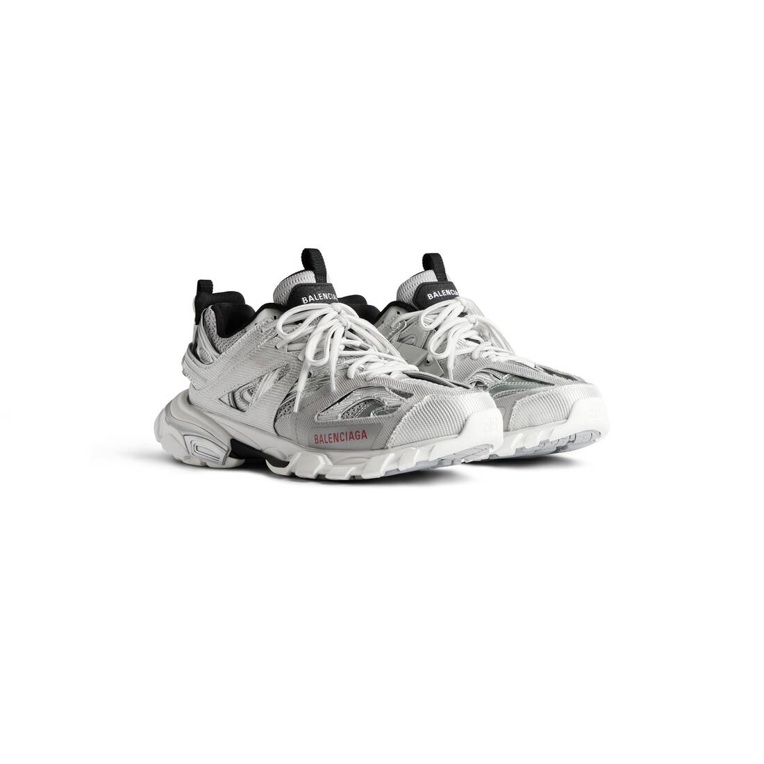 Men’s Track Sneaker in Silver/white/black - Image 2